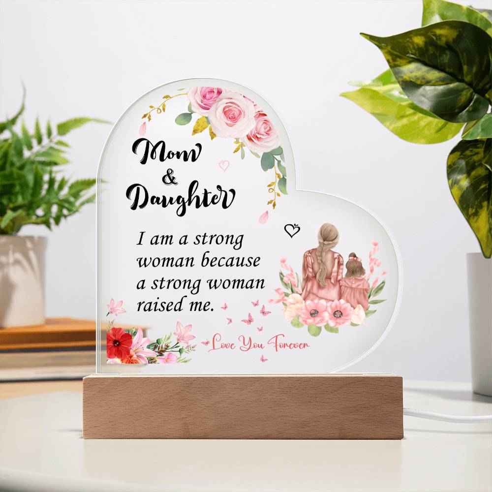 Mom & Daughter - Acrylic Heart Plaque