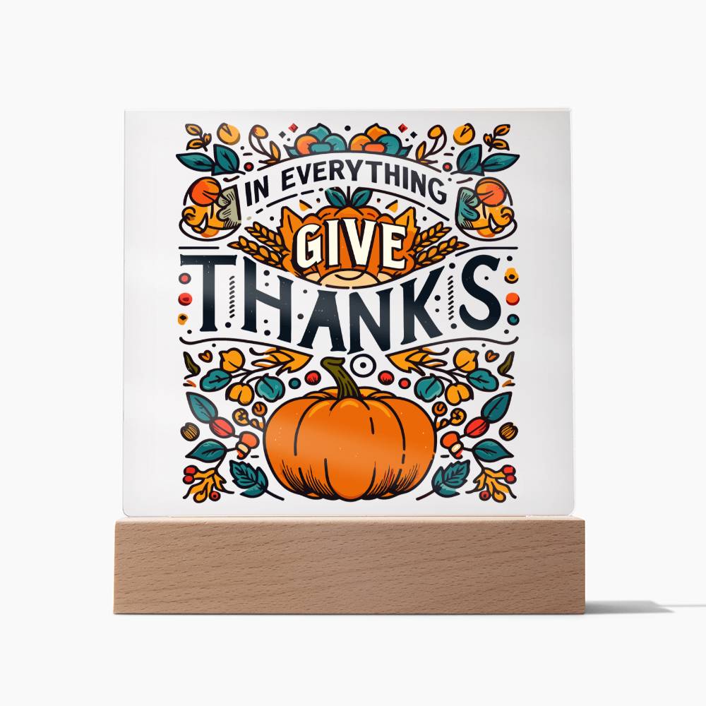 In Every Thing Give Thanks - Acrylic Square Plaque