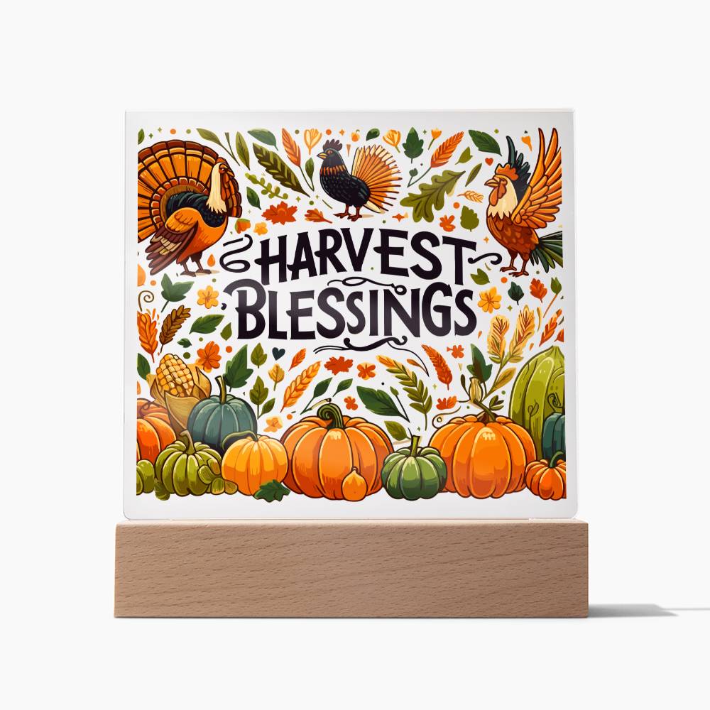 Harvest Blessings - Acrylic Square Plaque