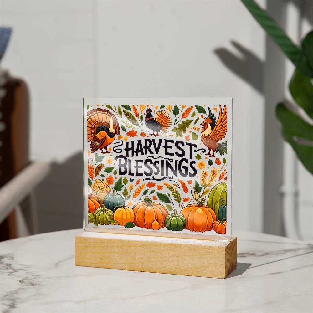 Harvest Blessings - Acrylic Square Plaque
