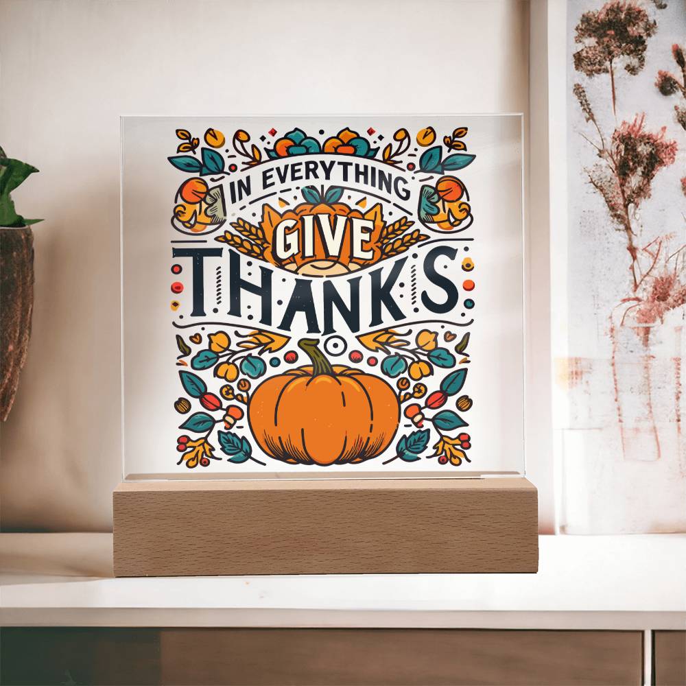 In Every Thing Give Thanks - Acrylic Square Plaque
