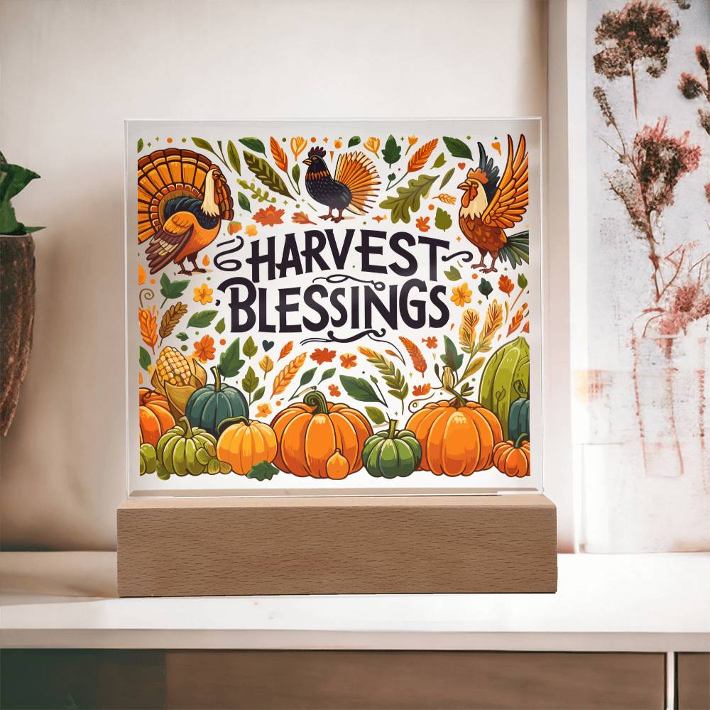 Harvest Blessings - Acrylic Square Plaque