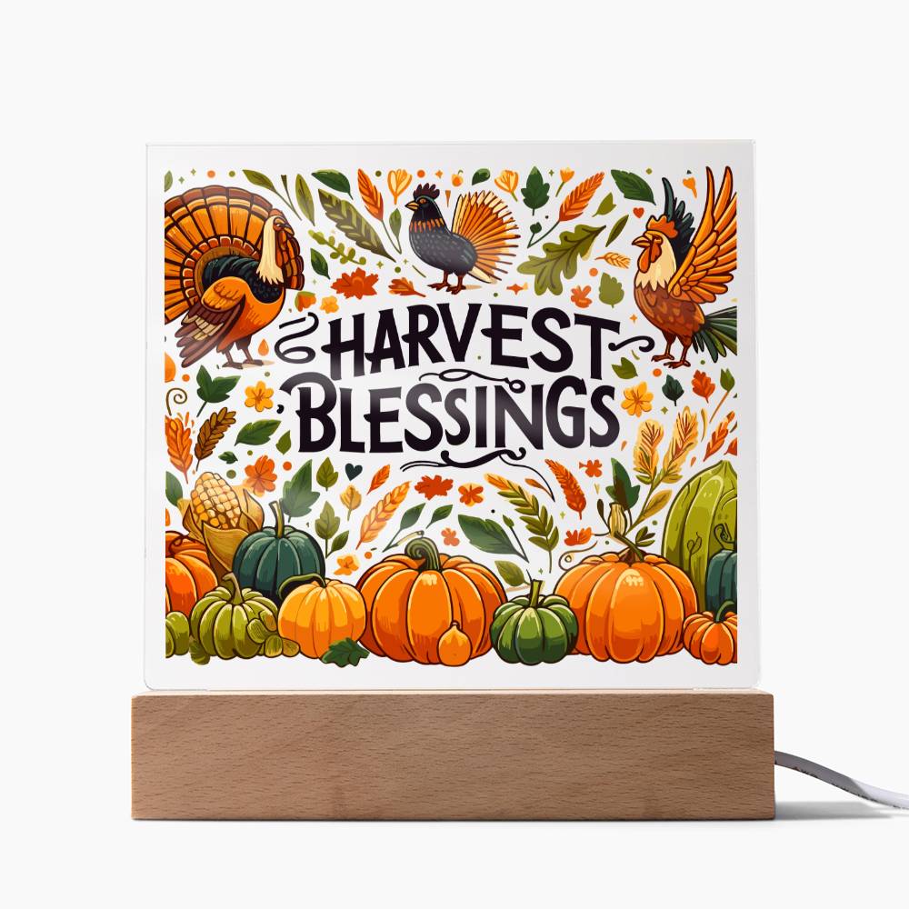 Harvest Blessings - Acrylic Square Plaque