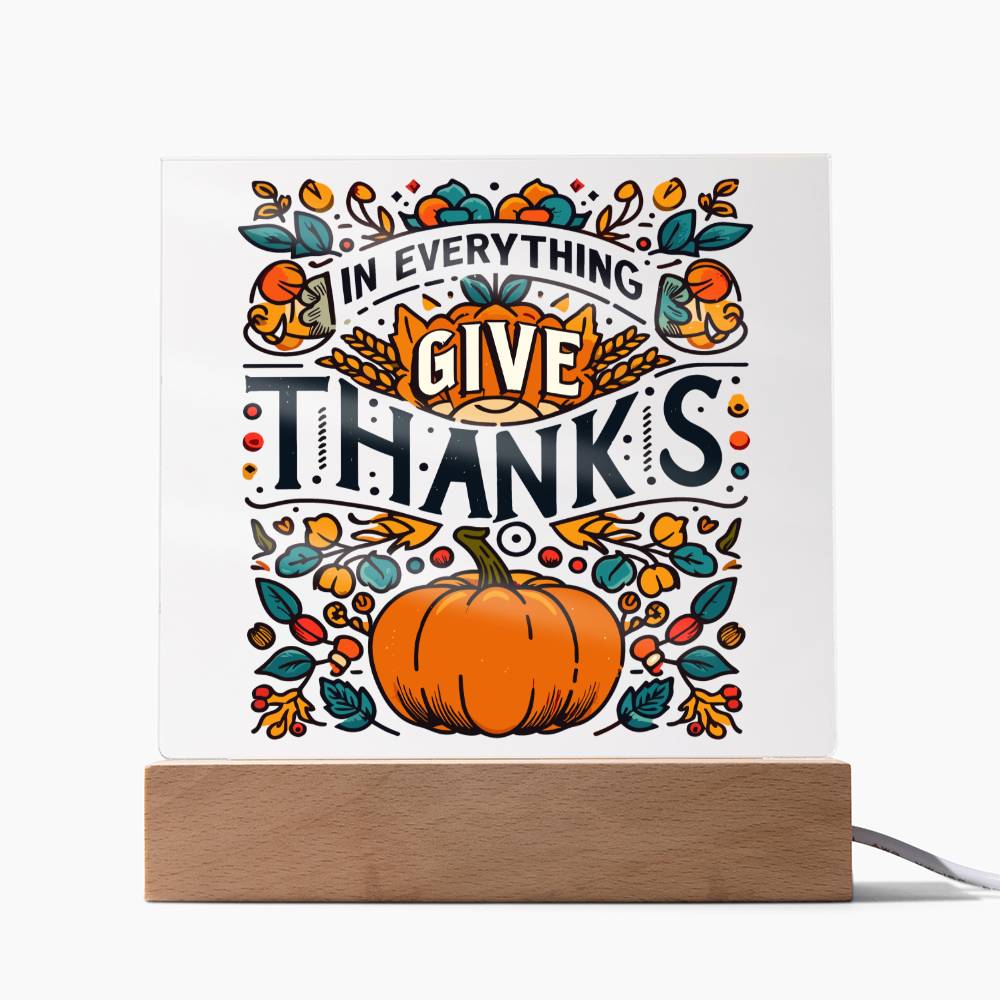 In Every Thing Give Thanks - Acrylic Square Plaque