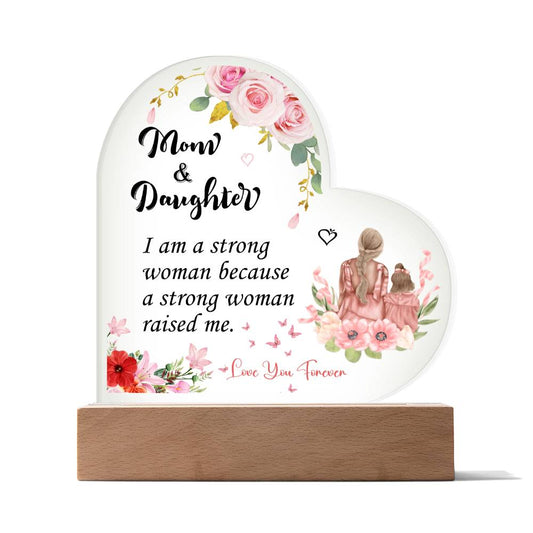 Mom & Daughter - Acrylic Heart Plaque