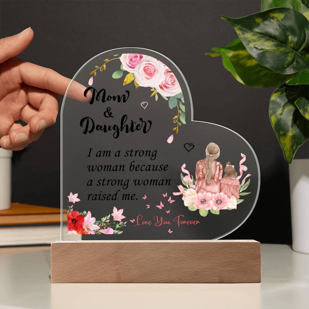 Mom & Daughter - Acrylic Heart Plaque