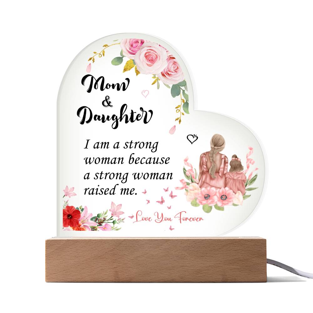 Mom & Daughter - Acrylic Heart Plaque