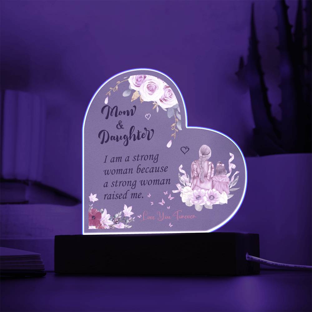 Mom & Daughter - Acrylic Heart Plaque